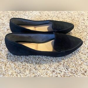 Kelly & Katie pointed toe toe suede black flats, size 7.5